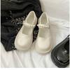 French retro British style small leather shoes women's spring new pearl fairy word with platform Mary Jane single shoes