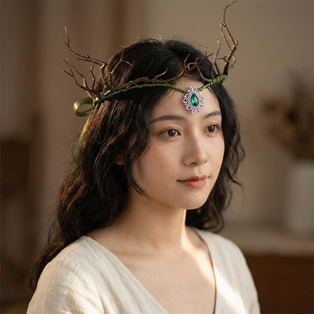 Fantasy Elven Crown Diadem Fairy Headpiece Photoshoot Elf Tiara Gothic Style