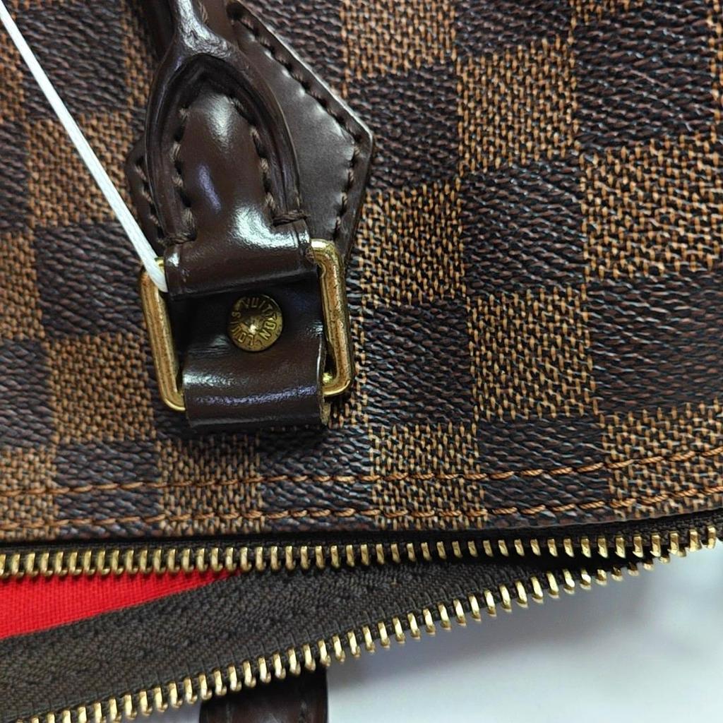[Pre-Owned] Speedy 30 Checkered Zipper Closure Coated Canvas With Leather Trim Handbag - Good #1AYVPJP