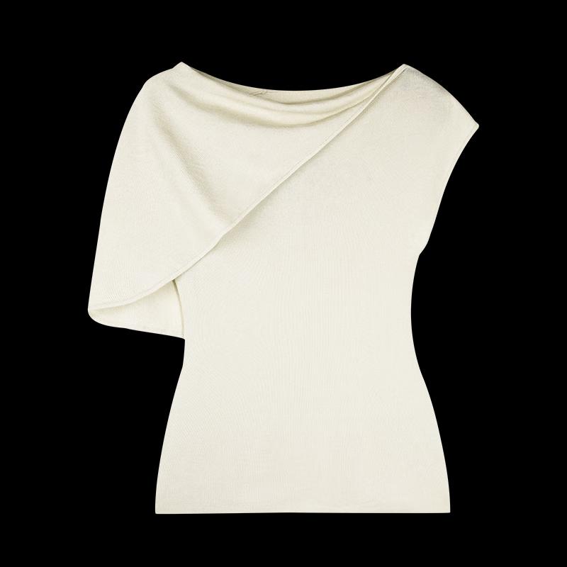 HECO Lingyu 2025 New Chinese Style Lyocell Knit Short Sleeve T-shirt