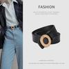 Women'S Belt Smooth Buckle Leather Perforated Belt Jeans Women'S Whole Cowhide Cut Dress Versatile Belt