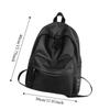 Large Capacity PU Leather Backpack Solid Color Unisex Couple Backpack Student School Bag  Men Women