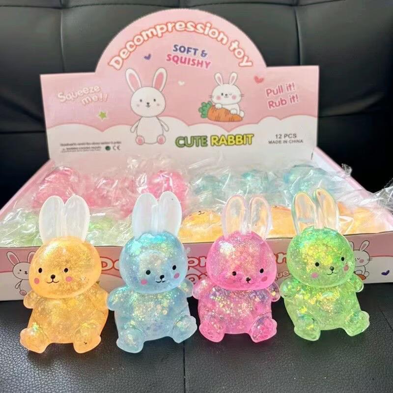 High-Value Cartoon Rabbit Crystal Decompression Squeeze Toy - Slow Rebound Maltose Edition