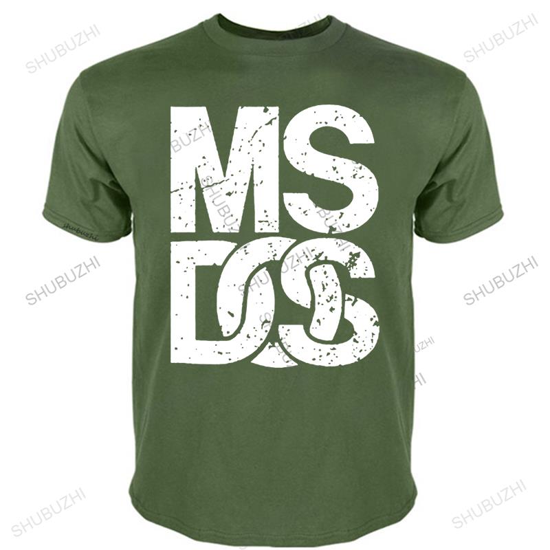 Футболка MS DOS - ретро-компьютер, логотип, новая хлопковая футболка унисекс, крутая повседневная футболка в стиле хип-хоп с круглым вырезом, большего размера HOMME L