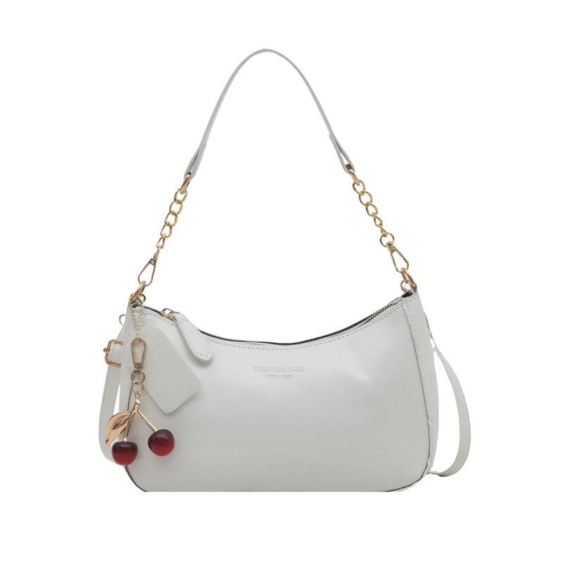 

Womens Casual Crossbody Bag With Chain And Letter Embossed Design For Daily Use белый