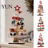 Winter Holiday Party Supplies Christmas Tree Ornament, Wooden Letter Sign Decorative Charming Xmas Tabletop Ornaments Compact Stable for Home