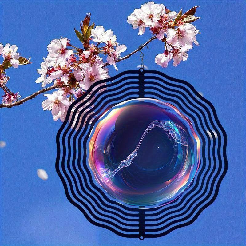 10 Zoll Hängender Windspinner mit 360-Grad-Haken für Balkon-Gartendekor Frühling Sommer Außendekoration