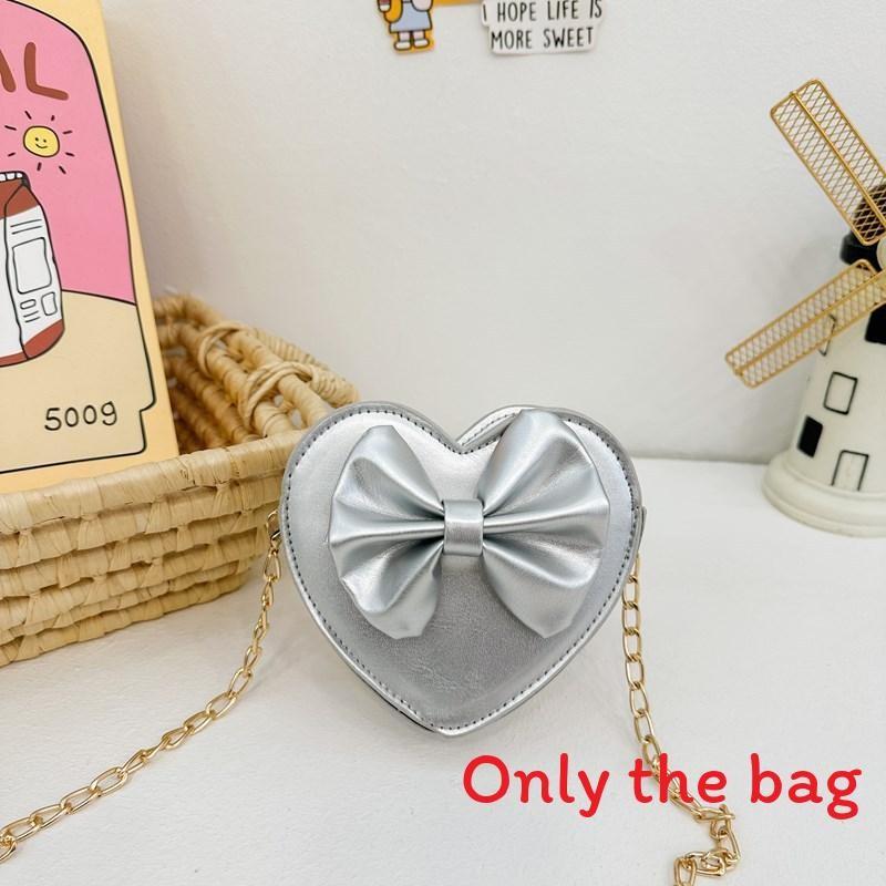 Knot Solid Butterfly Color Heart Shaped Children Crossbody Bag For Daily Use