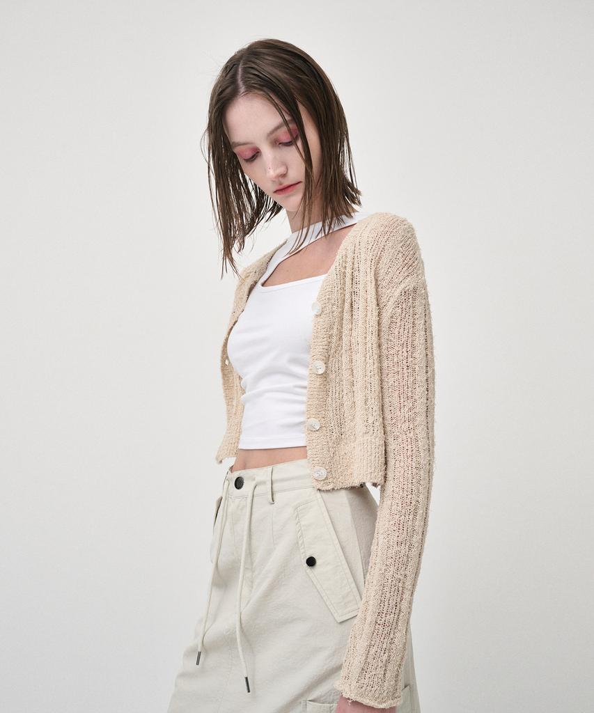 Etmont String Long Cargo Skirt, Cream