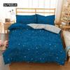 Star Single Double Twin Queen Bedding Set 2/3pcs Night Sky Polyester Bed Cover Kid Duvet Cover Set Dark Blue Galaxy Bedclothes