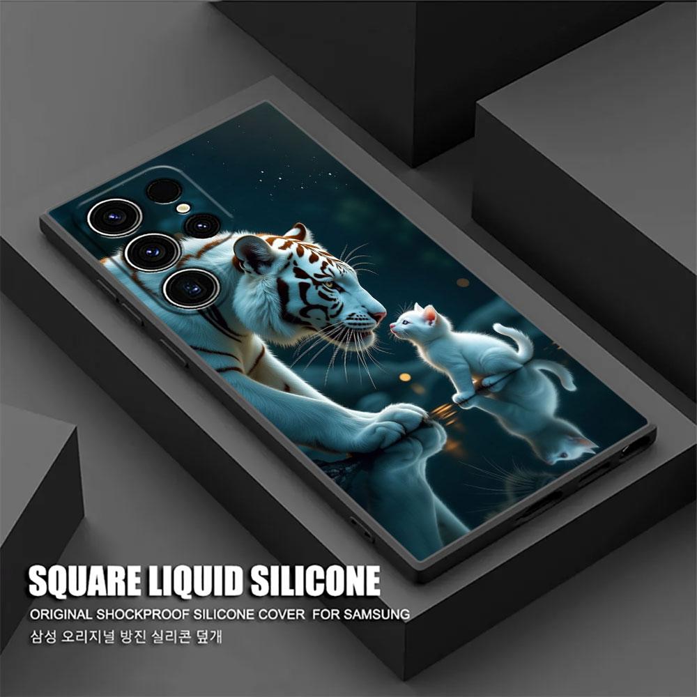 The Wolf Lion Cat S26Ultra Silicone Case For Samsung Galaxy S26 S25 S24 S23 S20 S21 FE S22 Ultra Plus 5G Cases Soft Phone Cover