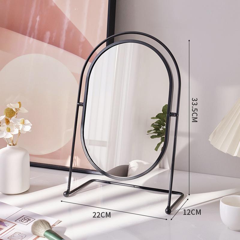 Light Luxury Rotating Makeup Mirror, High Definition Round Cosmetic Mirror for Bedroom Desk, Dorm Home Vanity Table