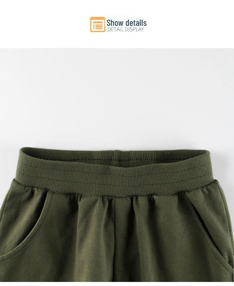 27kids Kids Autumn Sports Pants: Cotton Straight Solid Color