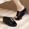 Top layer cowhide wedge sandals women's summer fashion high heels ladies wear sandals women's slippers outside