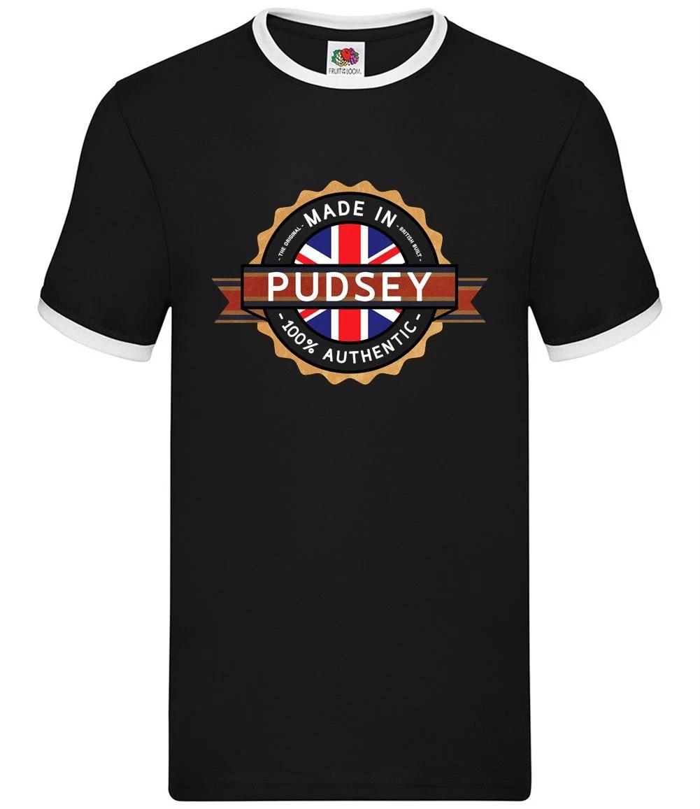 Made In Pudsey - Mens Ringer - Town Hometown Born In Bear West Yorkshire XXL