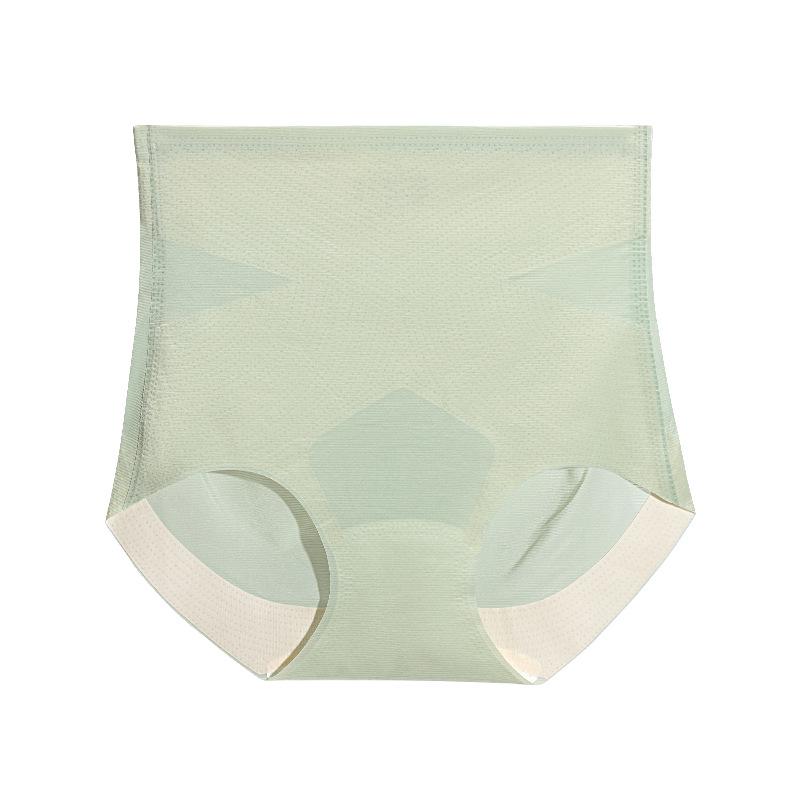 Ice Silk Seamless Women's High Waist Tummy Control Hip Lift Panties – Cool Feel, Thin, Plus Size, Postpartum Shaping.