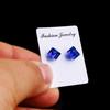 Classic Female Earrings Stainless Steel Square Cube Zircon Crystal Magnet Small Earrings for Women  Earrings Brincos