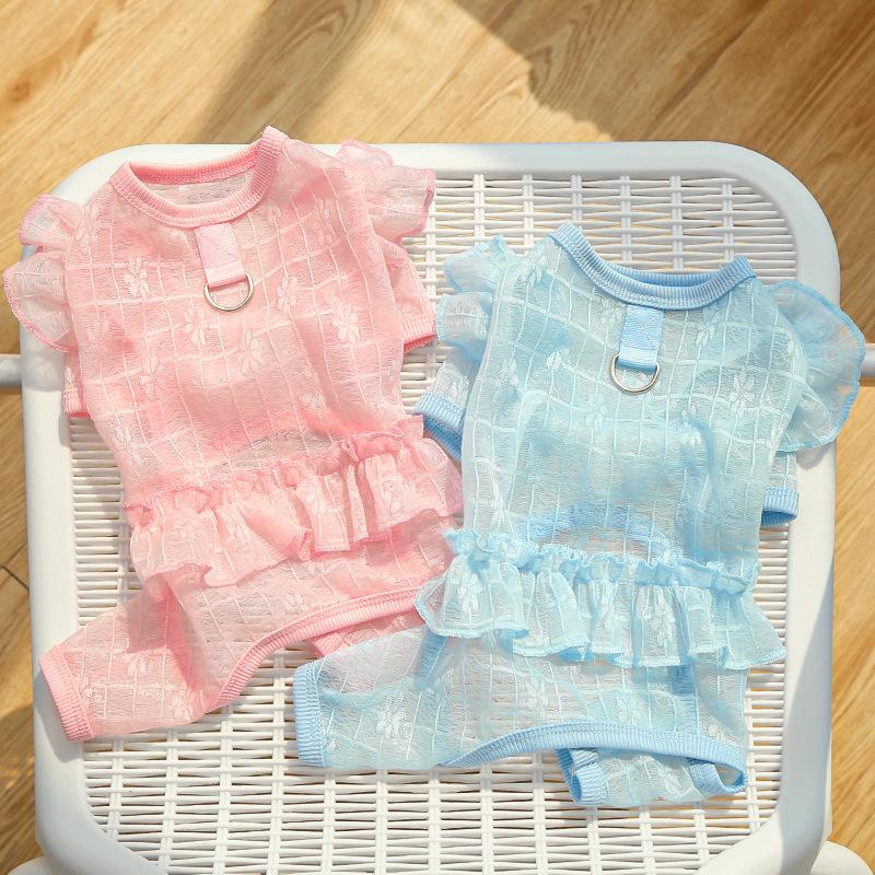 Original vierbeinige Haustier Hundekleidung Hundekleidung Katzenkleidung Zubehör Spitze Netzrock Hose