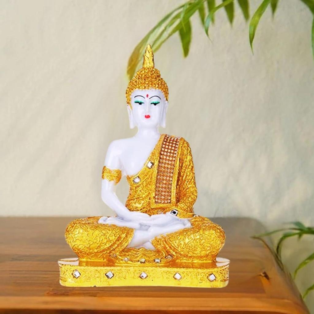 Blessing Buddha Statue Showpiece Idol Home Decoration Items for Living Room/Buddha Large Statue Showpiece
