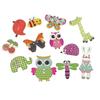 50PCS Wooden Buttons Natural Wood 2-Holed Fastener Buttons for Sewing Knitting Handcraft  Cartoon Animals Printing Patterns
