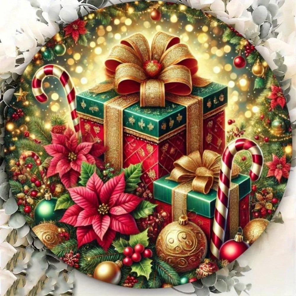Metal Wall Art Round Sign Christmas Gift Home Decor Plaque Kitchen Bar Cafe