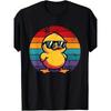 European Sizes Vintage Style Duck Wearing Glasses GraphicTees for Men Casual Short Sleeve Design T-shirt Ideal for Everyday Use And Sports Activities