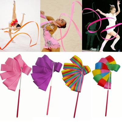 Gymnastic Art Twirling Rod Professional 4M Props Dance Stick Ballet Streamer Gymnastics Ribbons