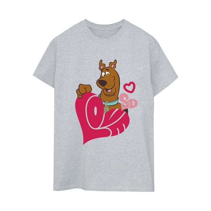 Scooby Doo Womens/Ladies Love Heart Boyfriend T-Shirt