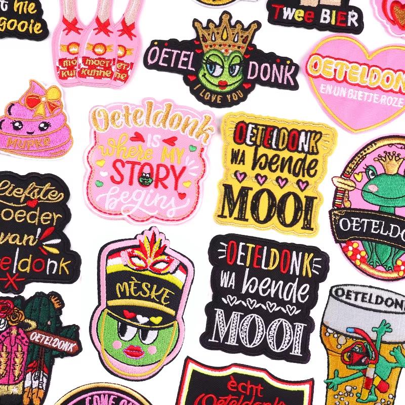 Netherland Oeteldonk Emblem Embroidered Patch Frog Patch Iron On Patches For Clothing Diy Netherland Carnival Patches Sew Badges