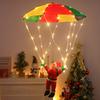 Creative Parachuting Santa Claus Hanging Ornament with Moving Arms,Irregular Shape Plastic Christmas Tree,No Batteries/Electricity