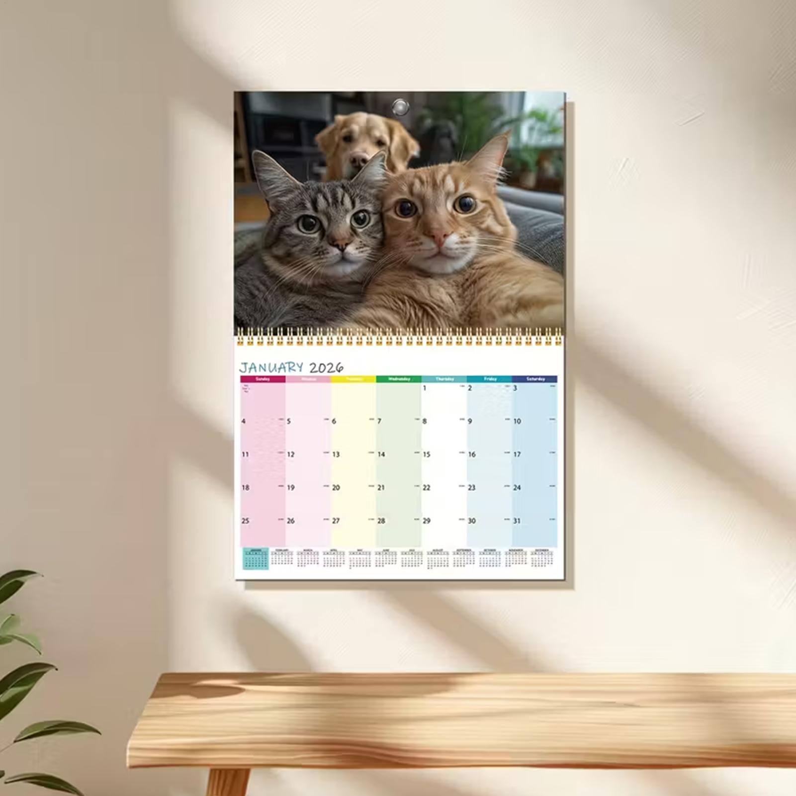 2026 Funny Cats Calendar 2026 Wall Calendar Cat Calendar Funny Wall Calendar - Cat-Themed Home Decoration For Cat Lover China Mainland
