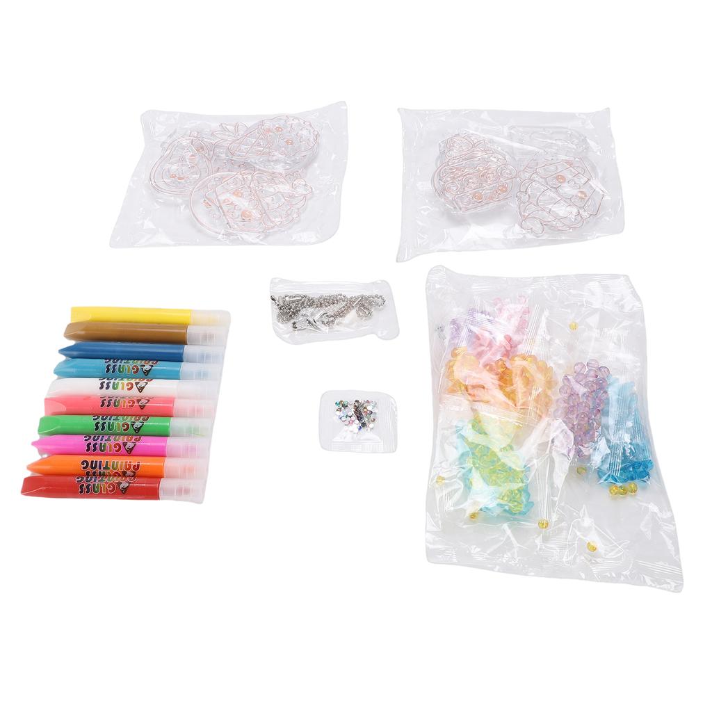 Crystal Glue Painting Kit Paint Set Children Bead Art Craft Kids Coloring Decoration Handmade Pendant