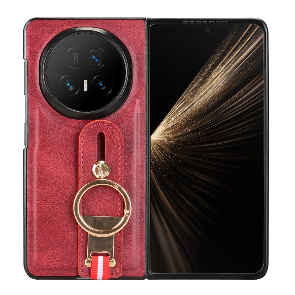 For Honor Magic V5 5G Case Wristband Kickstand Leather + PC + TPU Phone Cover with Bottle Opener