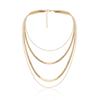Geometric Personalized Alloy Chain Necklace for Women, Multi-layer Mixed and Matched Snake Bone Chain Cross Chain Necklace