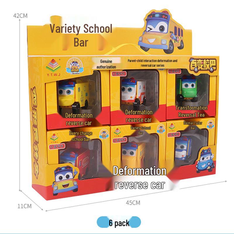 Twisty Bus Toy: Double-Sided Reversible Transforming Robot Car Set for Kids