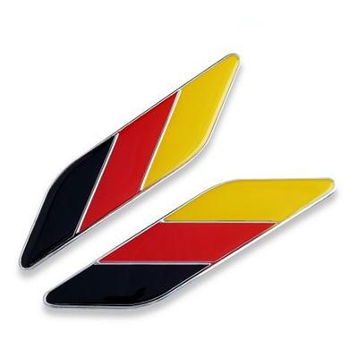 3D 3D Aluminum Alloy Car Emblem Sticker Flag Design Fender Decal Flag Sticker Set