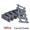 City Train Track Train Signal Light Crossing Track Rail Model Building Blocks Enlighten Action Figure Toys For Children
