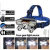 5 LED Headlamp Ultra Bright Headlight 4 Modes USB Rechargeable Waterproof for Outdoor Camping Hiking Fishing Cycling Running