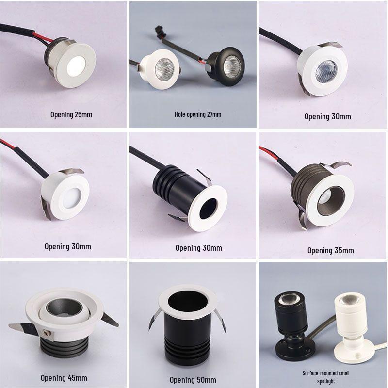 Mini LED Recessed Spotlight for Jewelry/Wine Display, 3cm-4cm Opening, Bullseye/Starry Sky Design