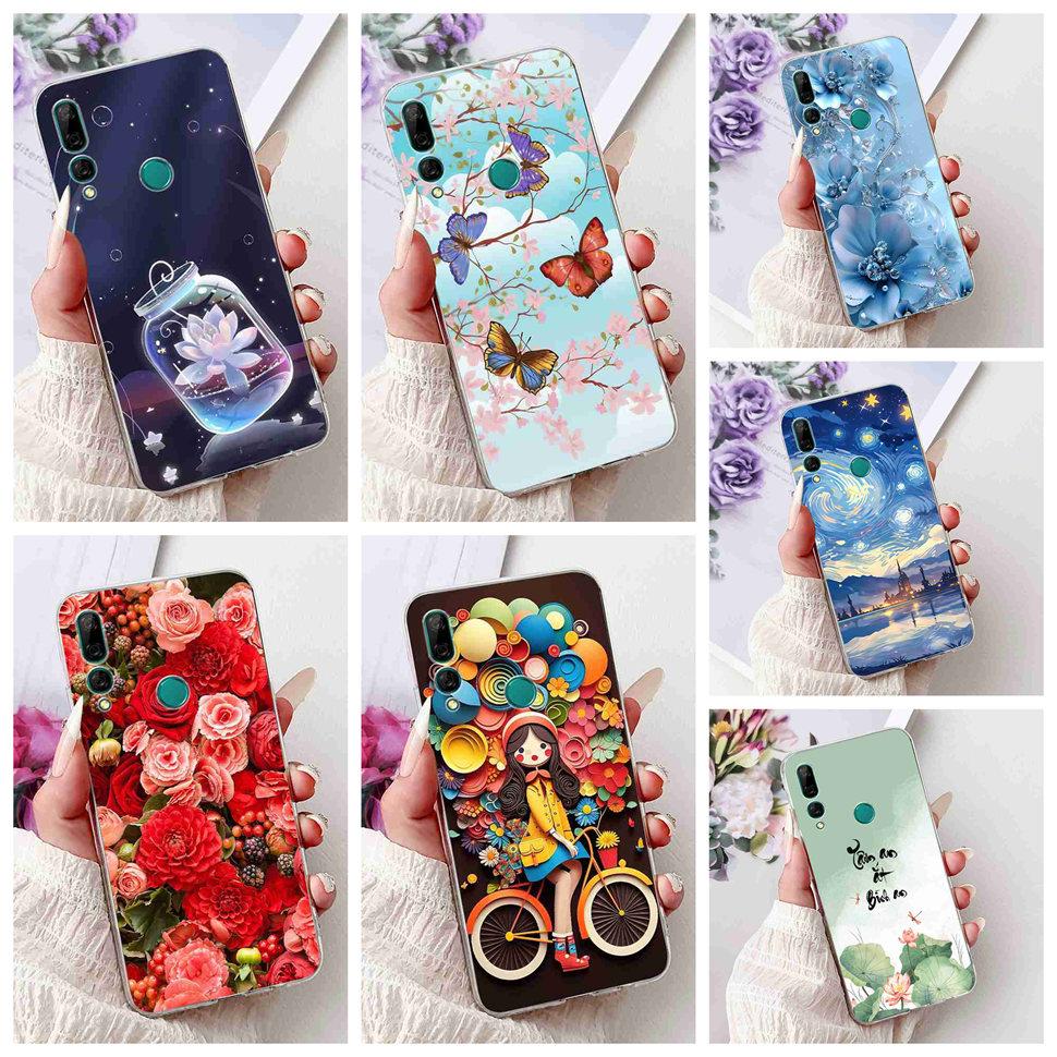 For Huawei Y9 Prime 2019 6.59" Case Cute Balloon Girl Flower Soft Silicone TPU Cover For Huawei Y9Prime 2019 STK-L21 Phone Shell