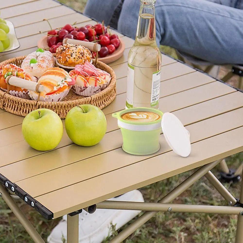Leak Proof Silicone Drinking Cup with Carabiner Retractable Camping Cup Foldable Travel Mug  Sport