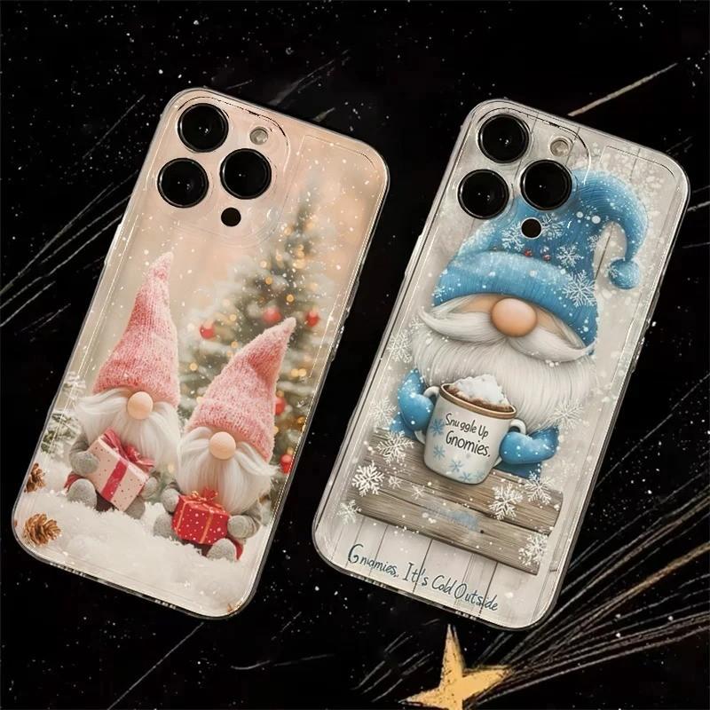 Christmas Winter Snow Gnome Phone Case For iPhone 17 16e 16 15 14 13 12 11 Mini Air Pro Max X XR XSMax 7 8 Plus Soft Back Cover