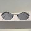 JYL TS Sunglasses UV Protection Ellipse Frameless Pearl Travel/3484