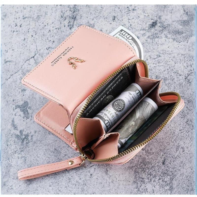 Luxury Women'S Small Wallet Female Card Holder Short Wallets With Coin Purse For Woman Ladies Pu Leather Hasp Mini Clutch