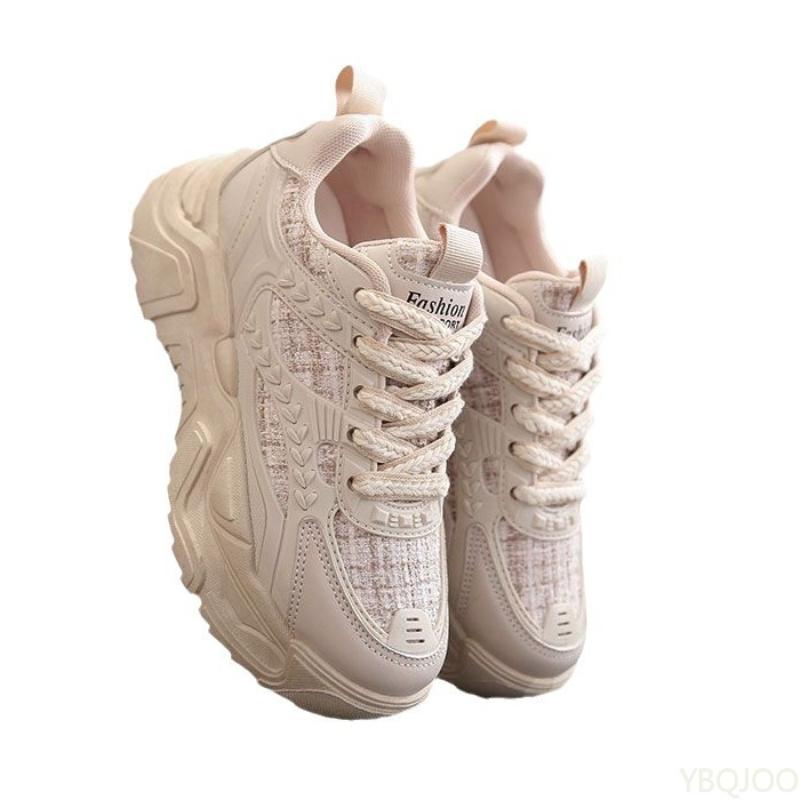 Fashion Women's Spring Autumn New Thick soled Sports Shoes with Breathable Mesh Versatile Height Increasing Casual Sports Shoes
