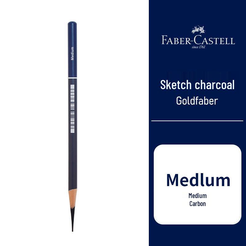 Faber-Castell Extra Soft, Medium, and Hard Charcoal Sketching Pencils for Art Students