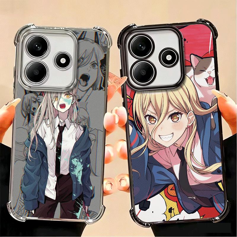 Anime Character Power CSM Soft Phone Case For Xiaomi Poco X7 X8 Pro Max X6 X5 X3 F8 Ultra F7 M8 M7 M5S Redmi 15C 15A 15 14C 13C