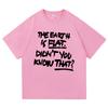 Die Erde ist flach Wusstest du das nicht Unisex T-Shirt Min Yoong Katze Harajuku Sommer Lässig Kurzärmelig Unisex Kleidung Oberteile