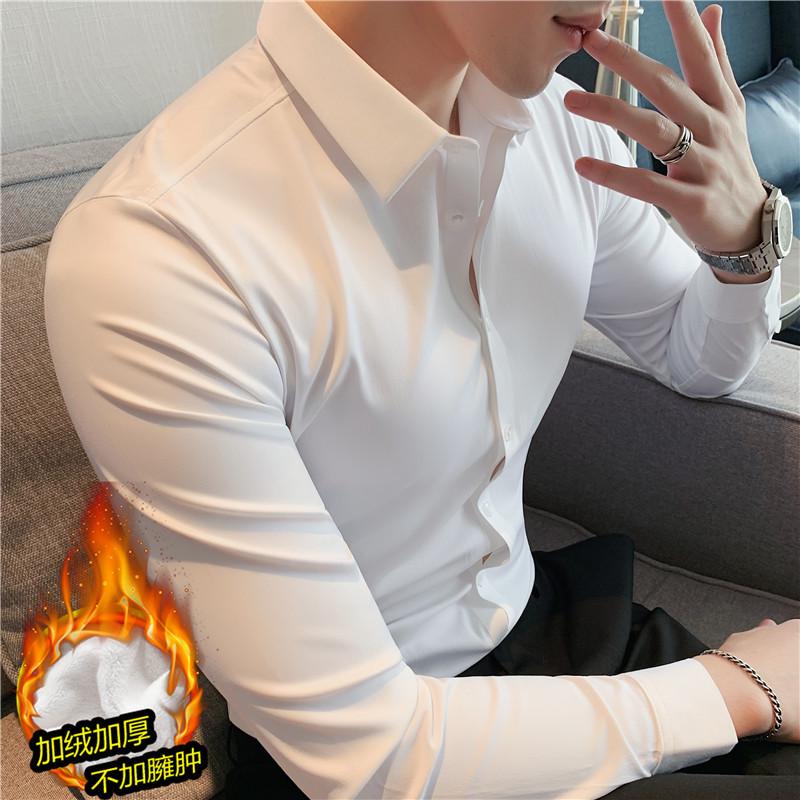 

Promoting Premium Korean-style Men s Long-sleeve Shirts: Seamless, Thickened, Slim-fit, Stretchable, and Warm Casual Shirts. M fits 95-105 jin