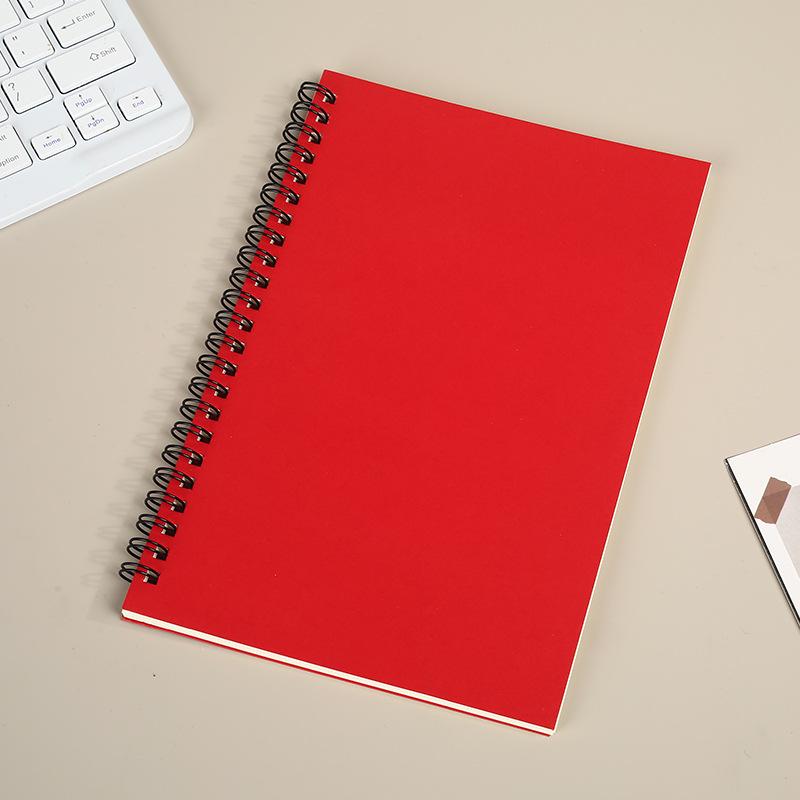 A5 Color Spiral Notebook with Custom Printable Logo and Creative Sticky Notes Planner красный